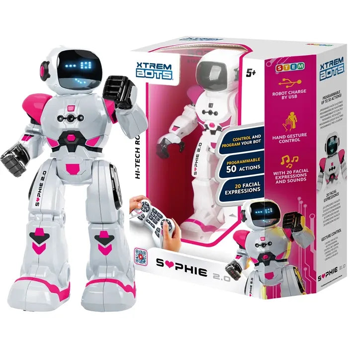 Xtrem Bots Robot Sophie 2.0 IR 27.5 cm, programmierbar, Batt. 2xAA exkl., ab 5 Jahren