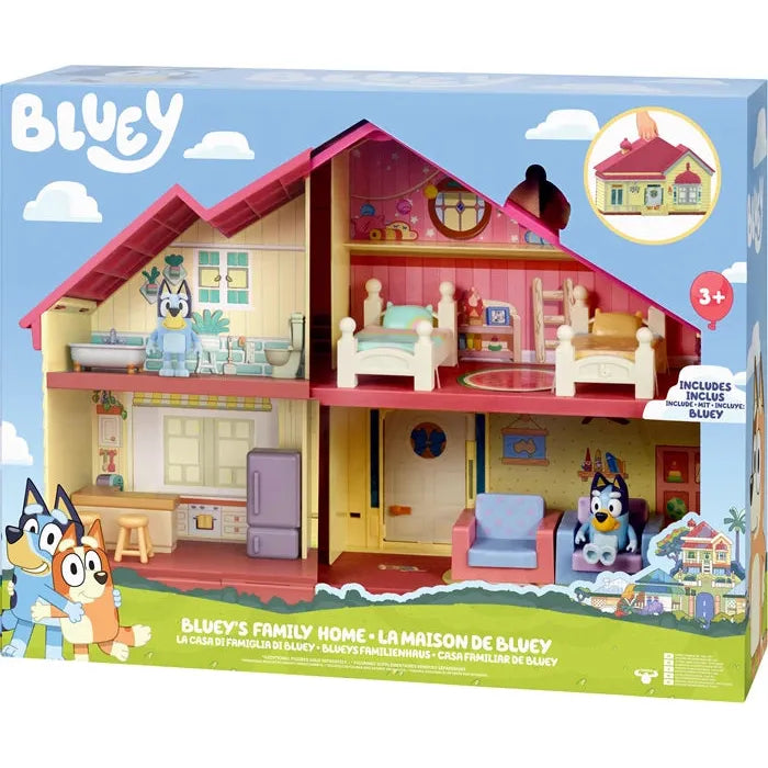 Bluey Spielhaus 4 Räume, 1 Bluey-Figur, Möbel, ab 3 Jahren
