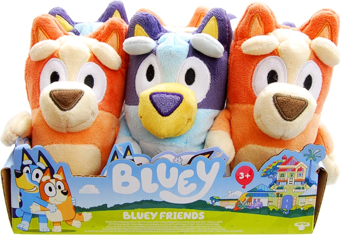 Bluey Plüsch assortiert / 2-fach ass., Bluey oder Bingo, 20 cm hoch, ab 3 Jahren