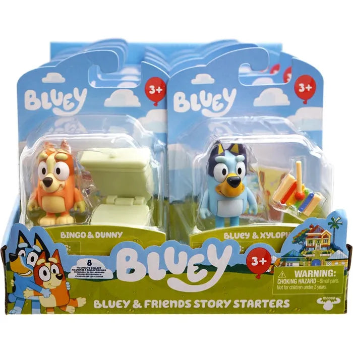 Bluey Story Starter Set assortierte Figur, Zubehörteil, Geschichtenkarte, ab 3 Jahren