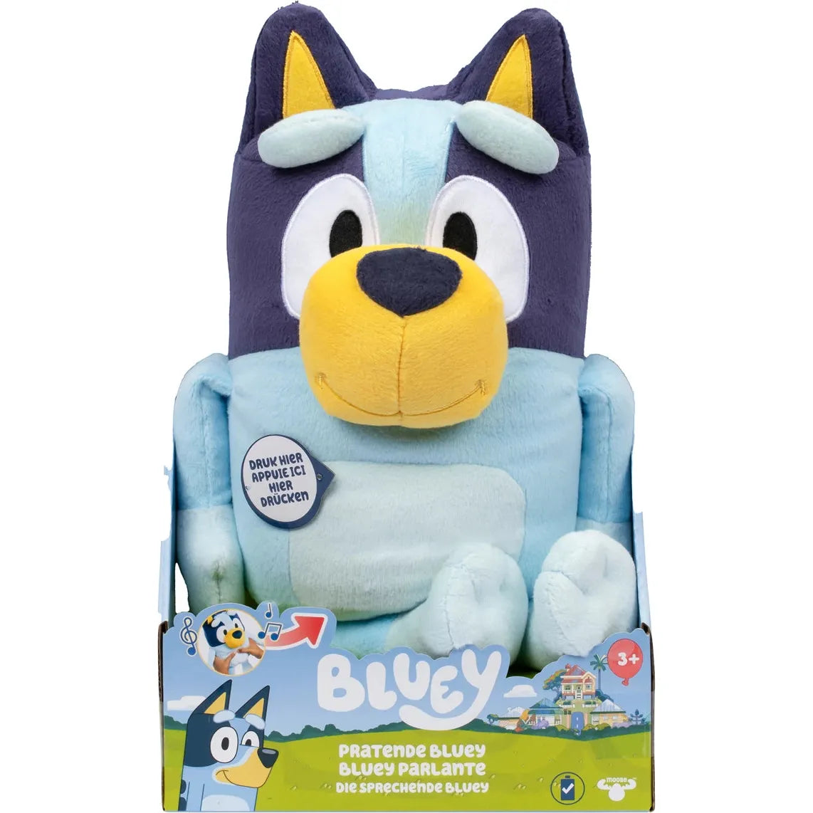 Bluey Talking Plüsch, d/f 9 Sätze, Titelsong, Batt. 2xAA inkl., ab 3 Jahren