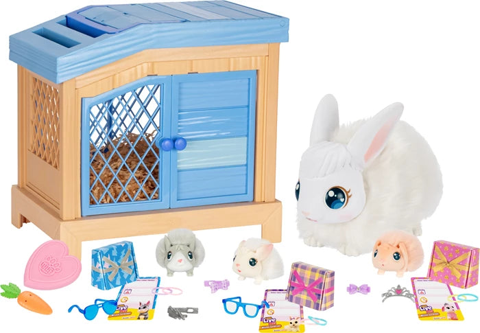 Little Life Pets Mama Surprise Hase Little Live Pets, Mama-Hase, 3 Babies, Stall, Zubehör