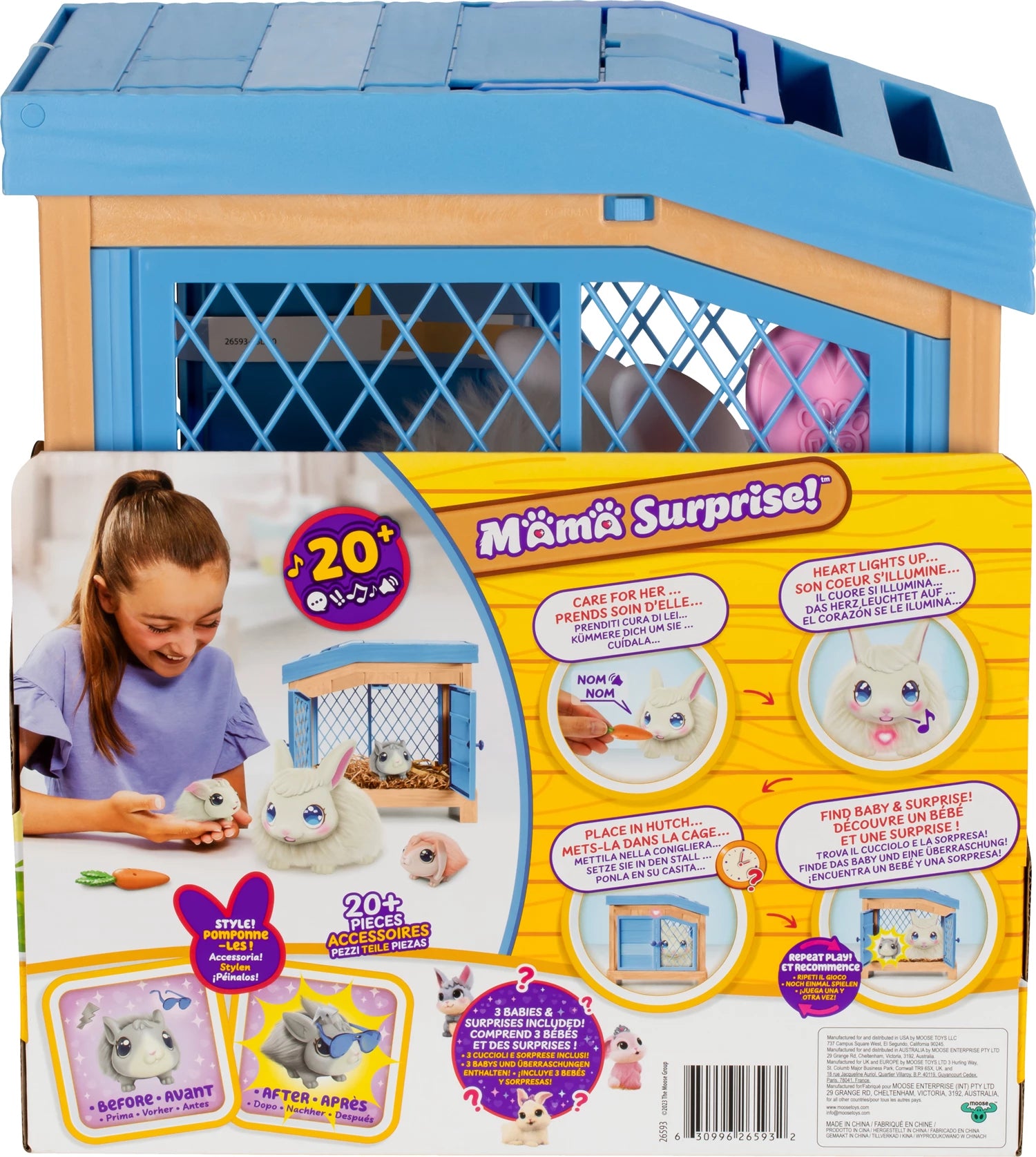 Little Life Pets Mama Surprise Hase Little Live Pets, Mama-Hase, 3 Babies, Stall, Zubehör