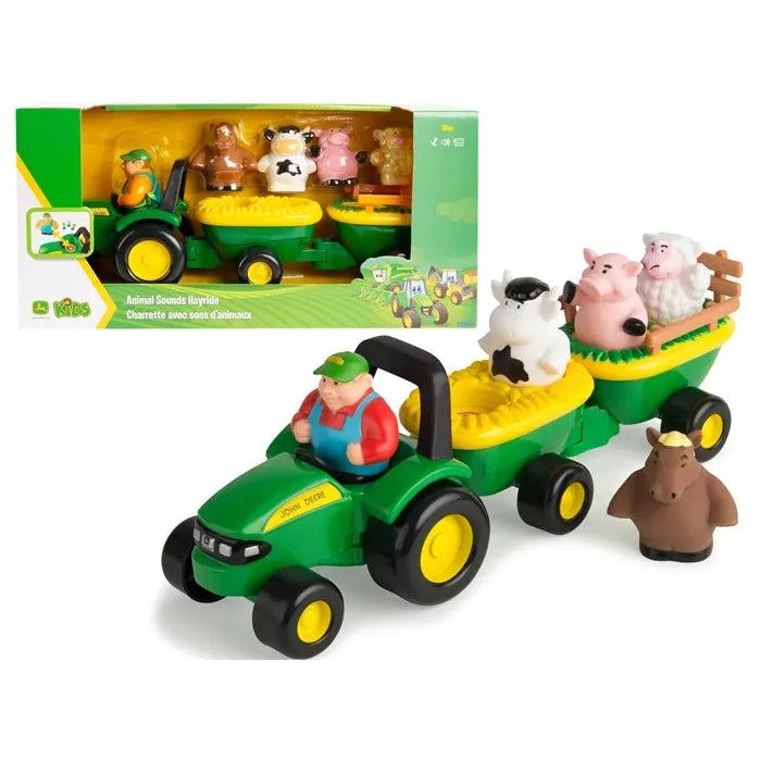 Tomy Tiergeräusche Heuwagen mit 4 Tieren