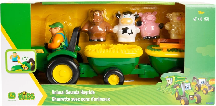 Tomy Tiergeräusche Heuwagen mit 4 Tieren