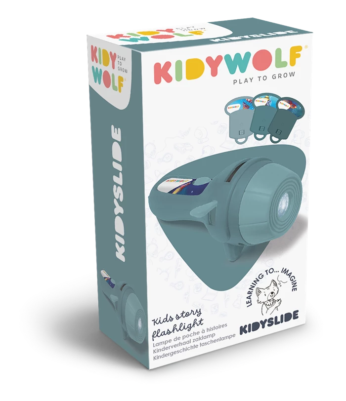 Kidywolf Projektor Taschenlampe blau inkl. 3 Bildscheiben