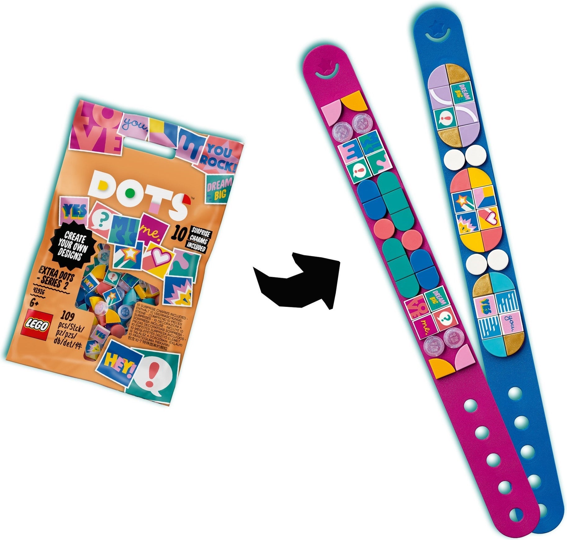 Ensemble d'extension de bracelet Lego Dots Comic 41916