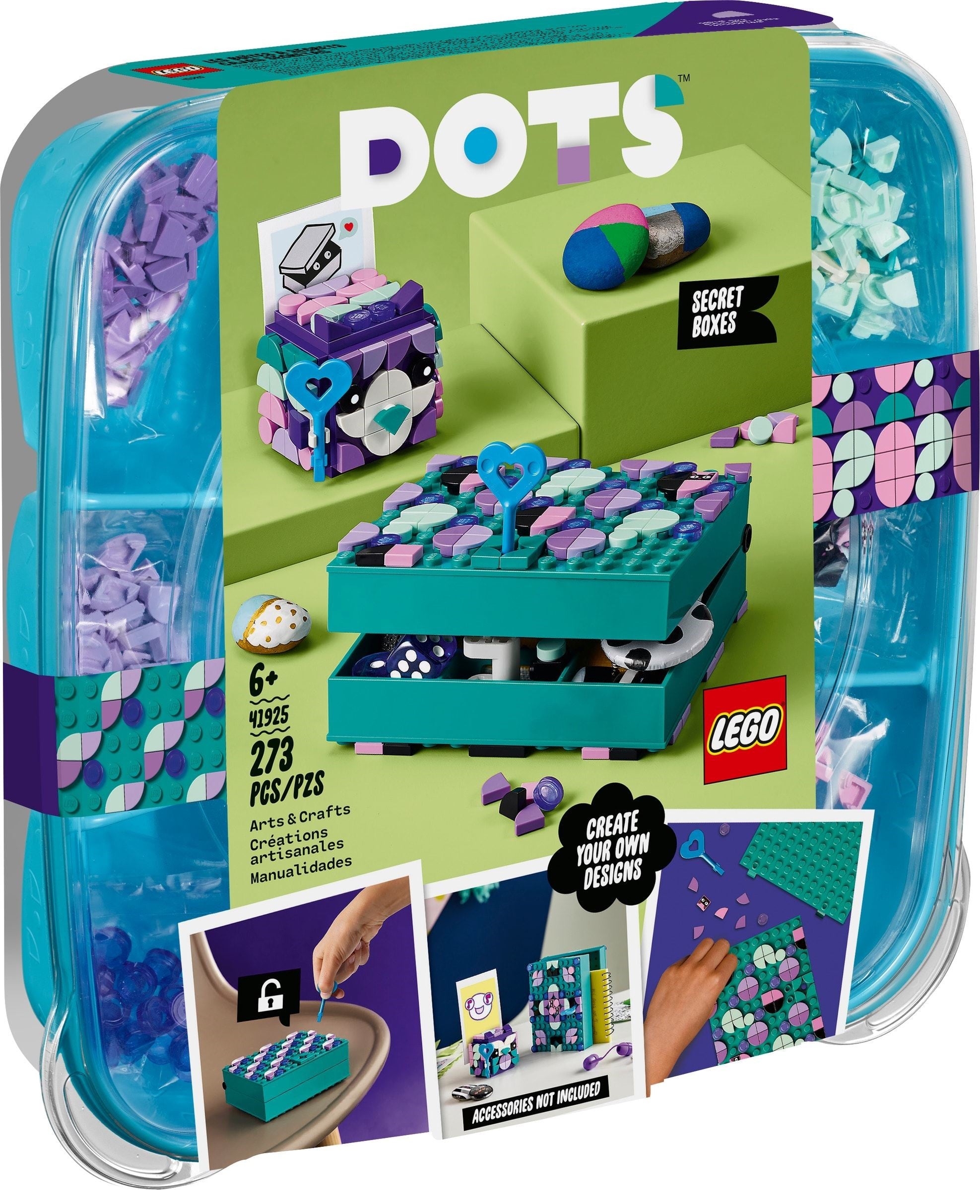 Boîte secrète LEGO Dots avec porte-clés 41925
