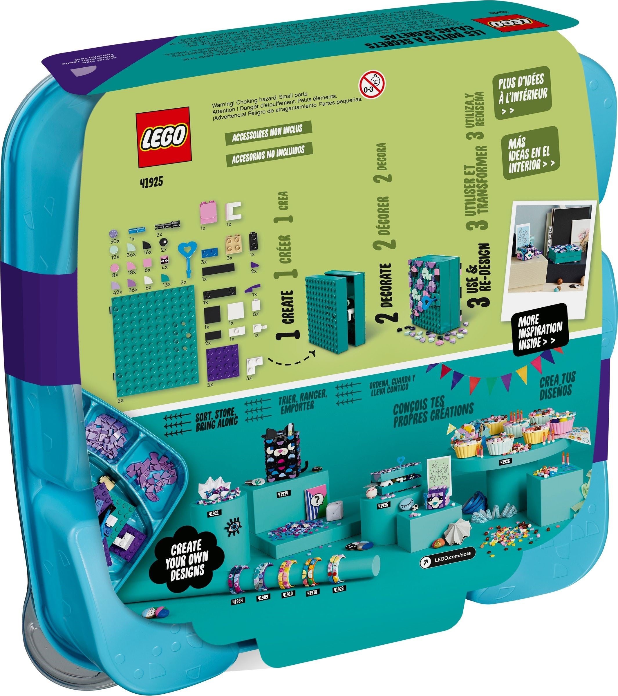 Boîte secrète LEGO Dots avec porte-clés 41925