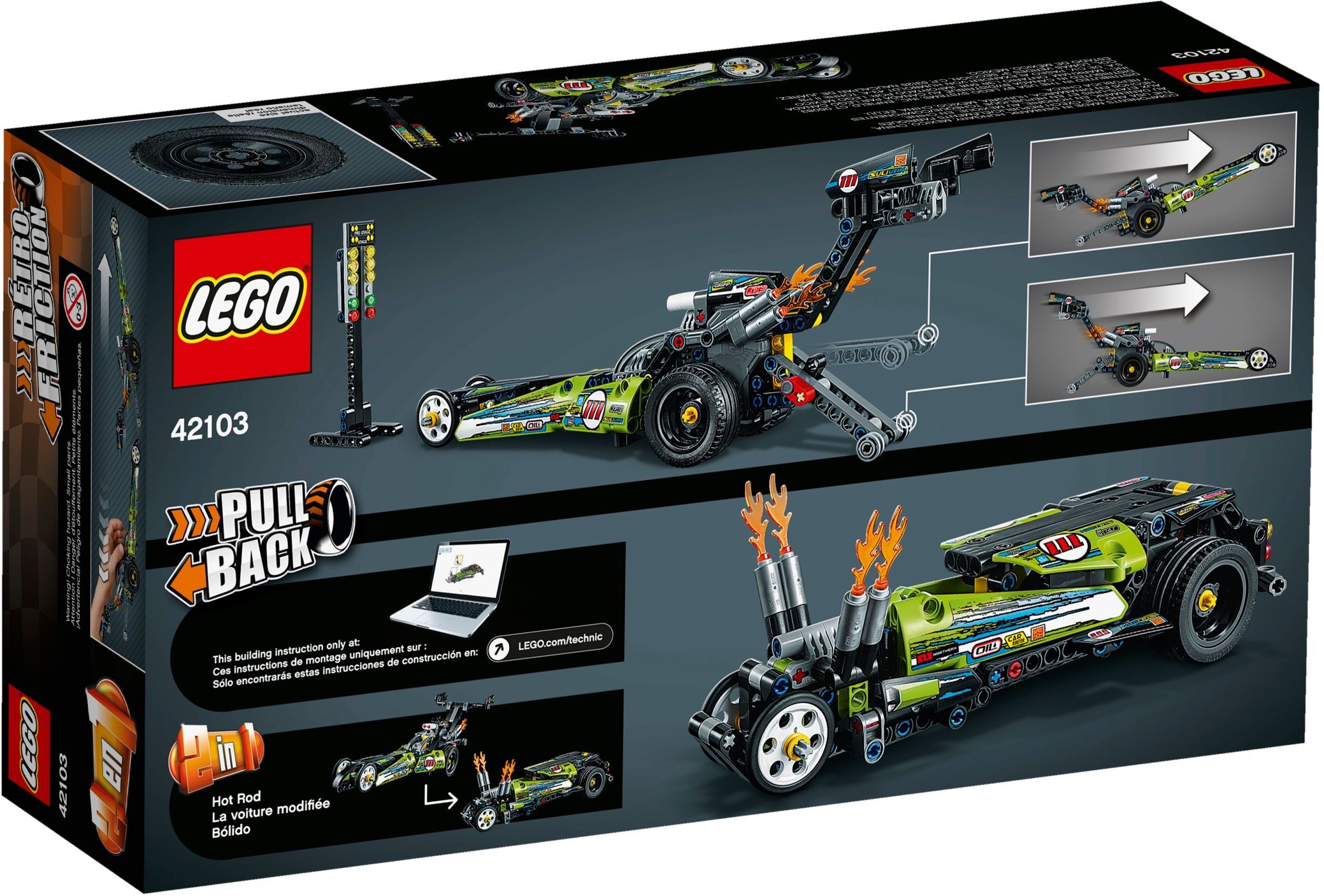 Voiture de course LEGO Technic Dragster 42103