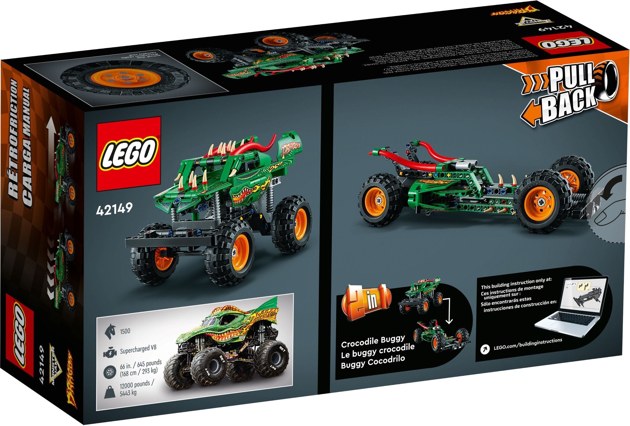 LEGO Technic Monster Jam Dragon 42149