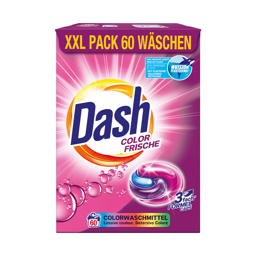 Dash 3in1 Waschmaschinencaps Color Frische, 60 Waschgänge