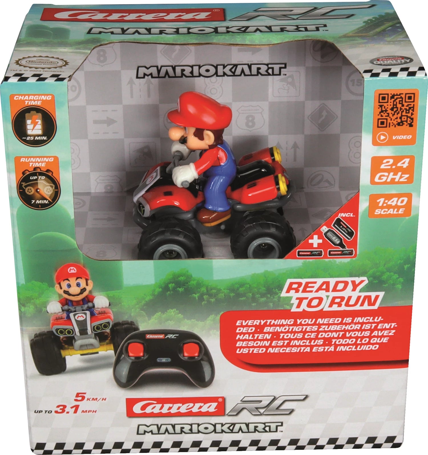 Carrera 1:40 R/C Mario Kart Quad Mario 2.4 GHz Full Function