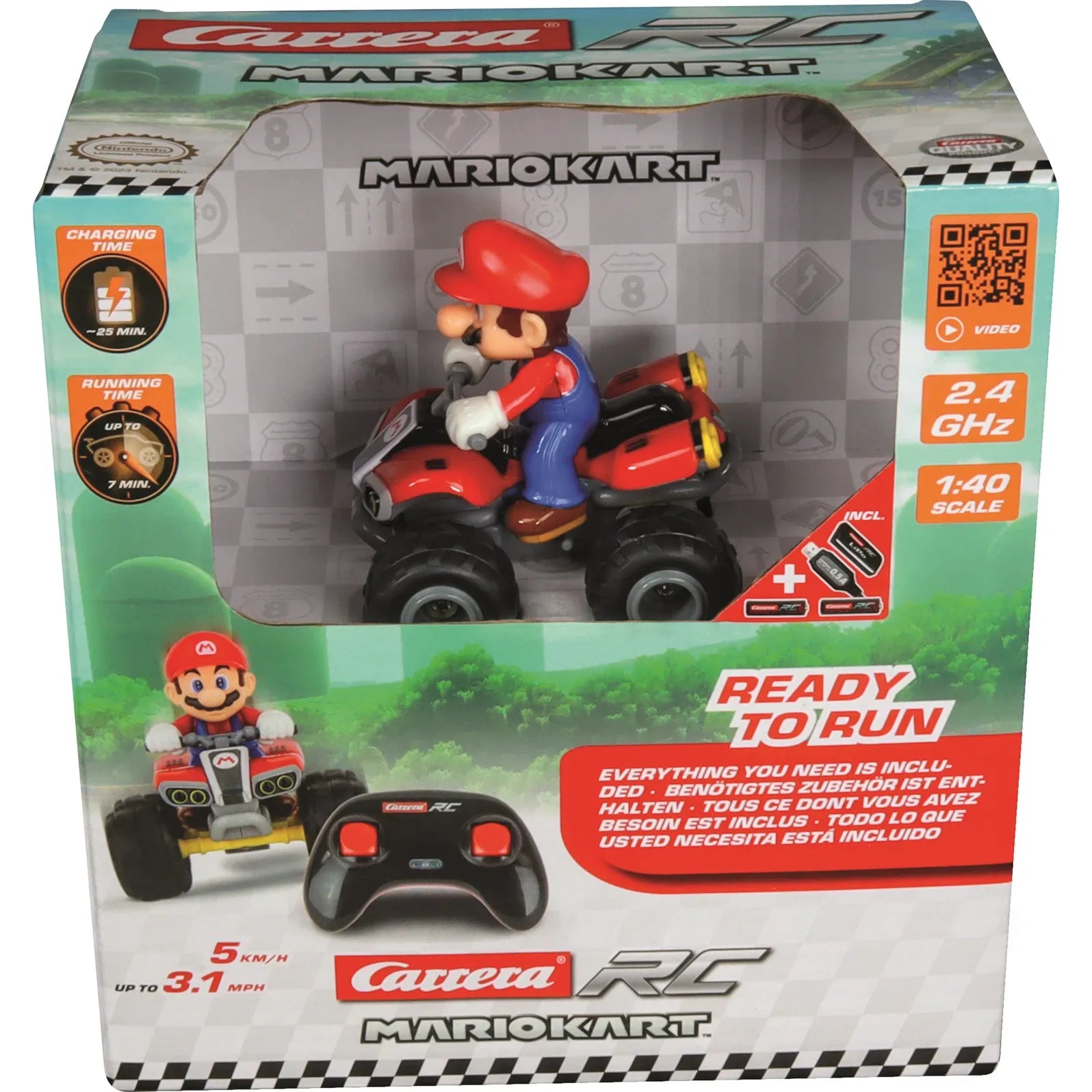 Carrera 1:40 R/C Mario Kart Quad Mario 2.4 GHz Full Function