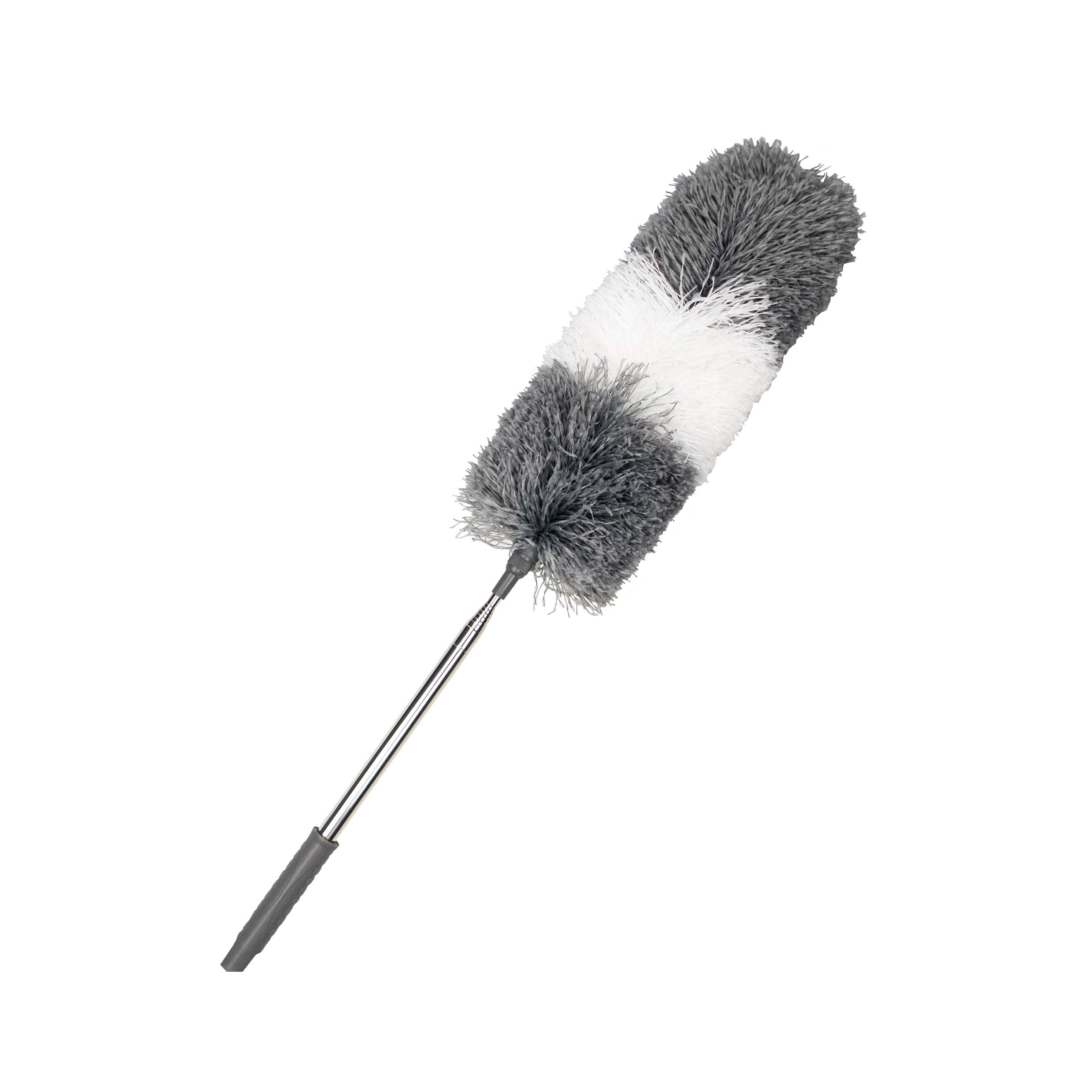 CREaCLEAN Mikrofaser Staubwedel mit extra langem Teleskopstiel grau/weiss