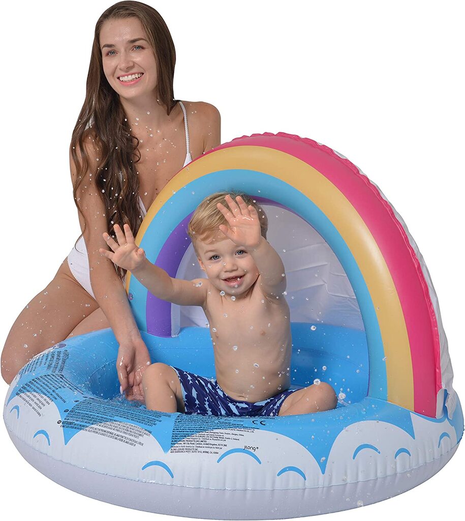 Jilong Kinderpool Regenbogen mit Sonnendach (⌀99cm × 64cm)
