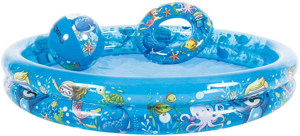 Jilong Marine Life 2-Ring-Pool mit Ball/Ring (⌀120cm × 20cm)