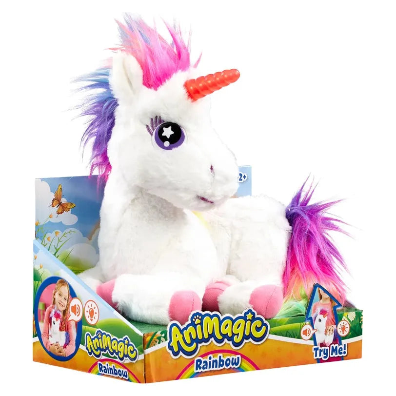 Animagic Rainbow Unicorn interaktives Plüsch-Tier