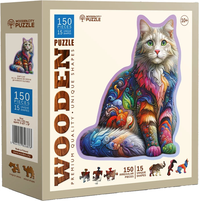 Wooden City Puzzle Holz M Soft Cat