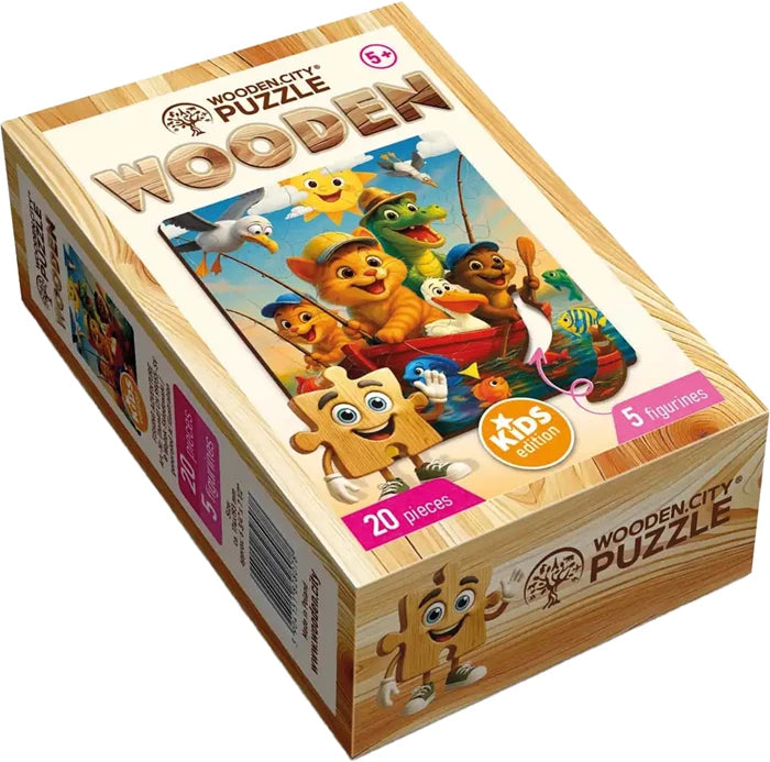 Wooden City Puzzle Holz Kinder Fishing Adventure