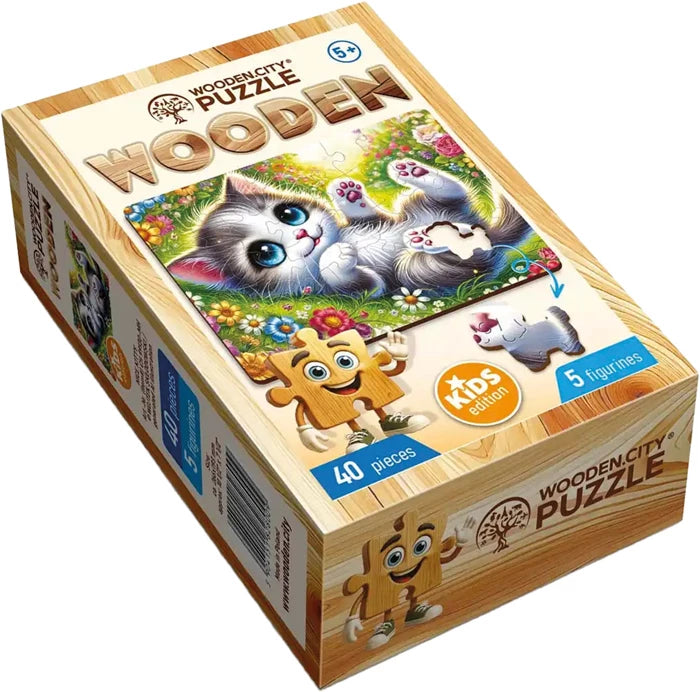 Wooden City Puzzle Holz Kinder Nice Kitty