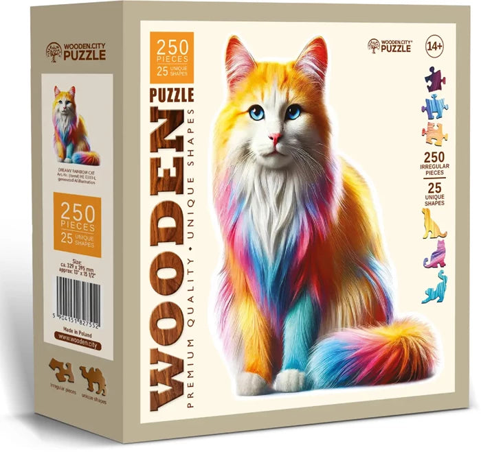 Wooden City Puzzle Holz L Dreamy Rainbow Cat