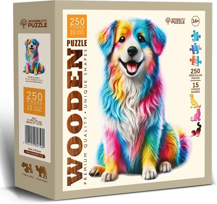 Wooden City Puzzle Holz L Rainbow Buddy Dog
