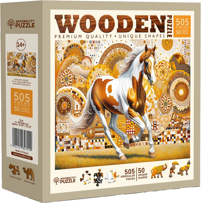 Wooden City Puzzle Holz L Elegant Horse