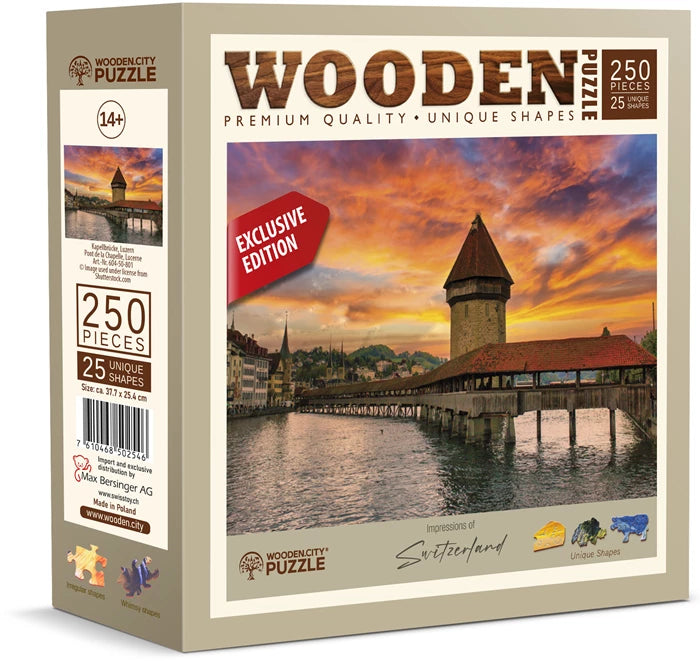 Wooden City Puzzle Holz L CH Kapellbrücke