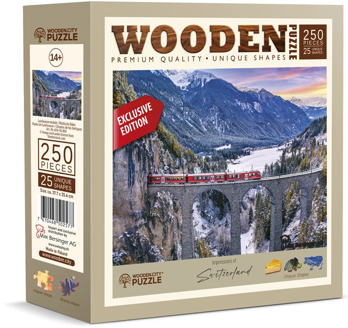 Wooden City Puzzle Holz L Landwasser Viadukt