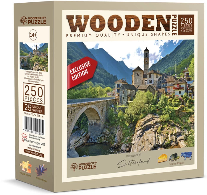 Wooden City Puzzle Holz L CH Val Verzasca