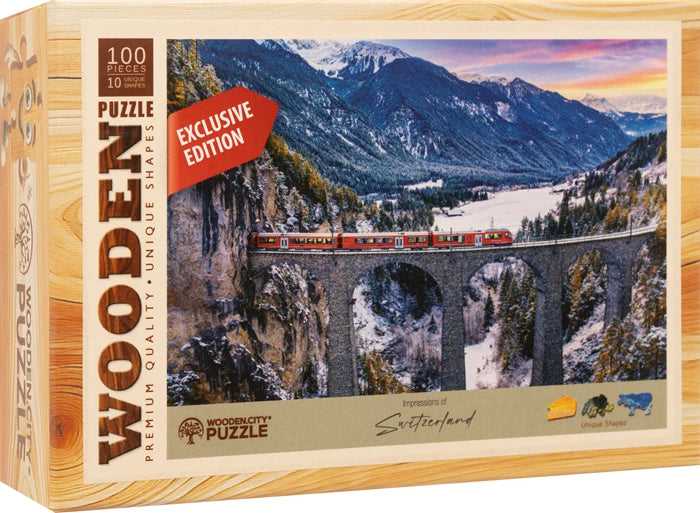 Wooden City Mini-Puzzle Holz RhB Viadukt
