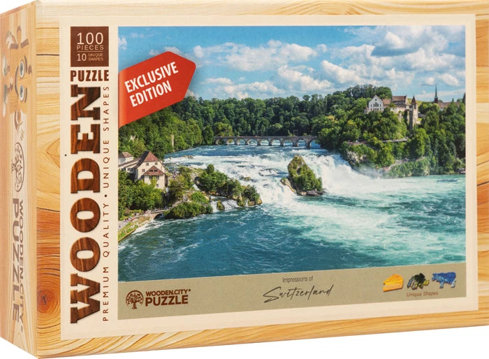 Wooden City Mini-Puzzle Holz Rheinfall
