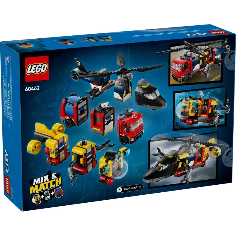 LEGO City Kombinationsset mit Hubschrauber, Löschauto und U-Boot 60462