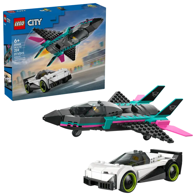 LEGO City Düsenflieger vs. Rennauto 60489