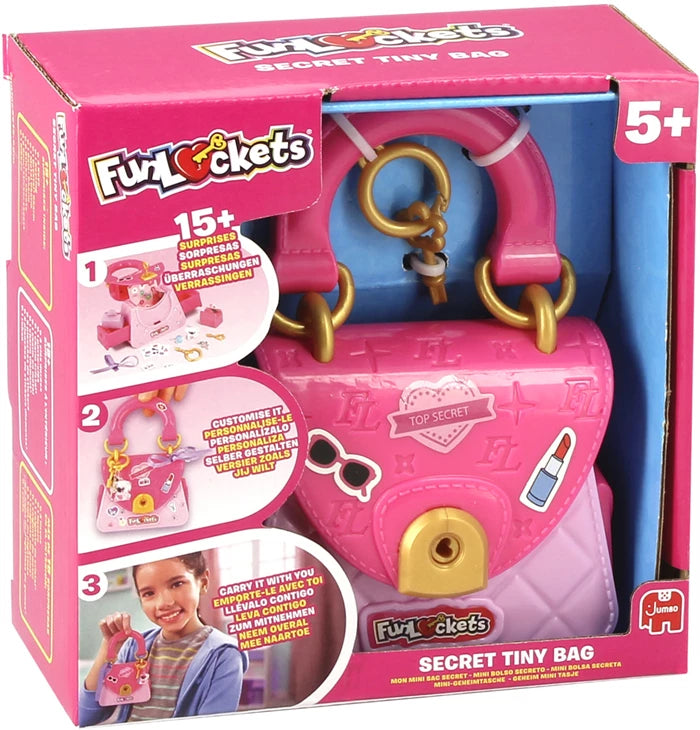 Jumbo Funlockets Handtäschchen Schlüssel, Anhänger, Sticker, Geheimfächer, ab 5 Jahren