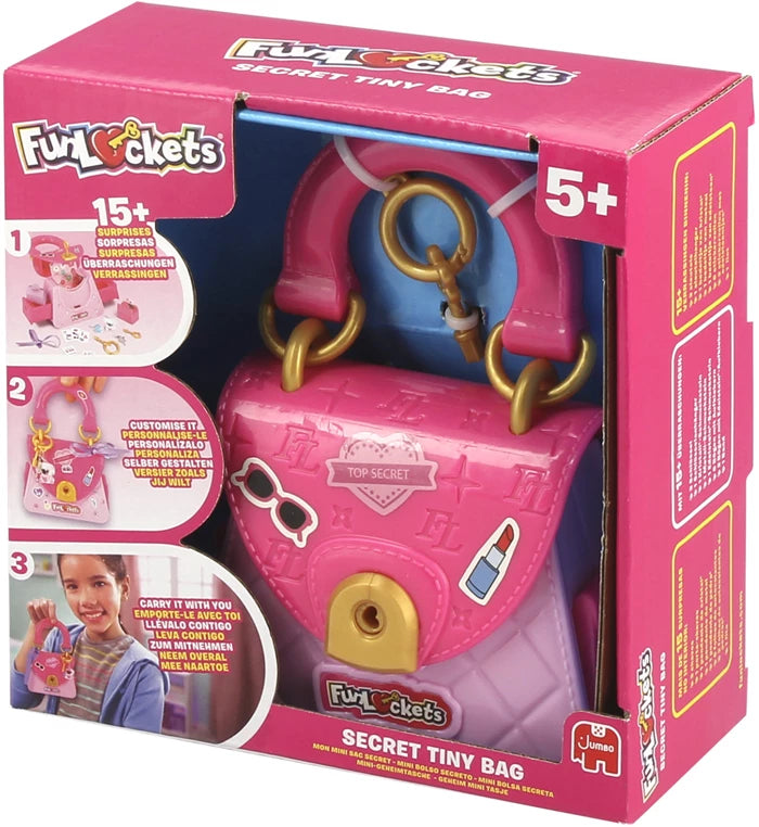 Jumbo Funlockets Handtäschchen Schlüssel, Anhänger, Sticker, Geheimfächer, ab 5 Jahren