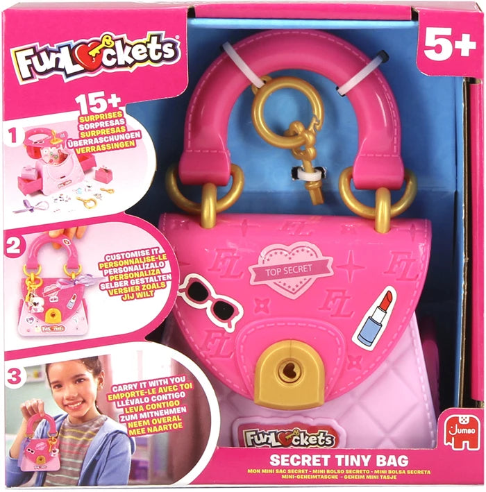 Jumbo Funlockets Handtäschchen Schlüssel, Anhänger, Sticker, Geheimfächer, ab 5 Jahren