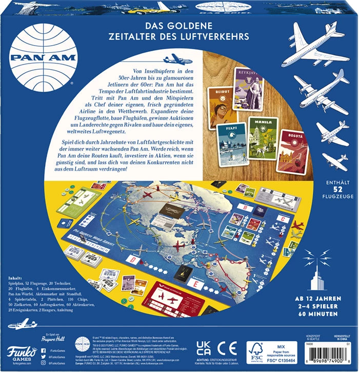 Funko Games Pan Am The Game, d ab 12 Jahren, 2-4 Spieler, gründe deine eigenen Airline