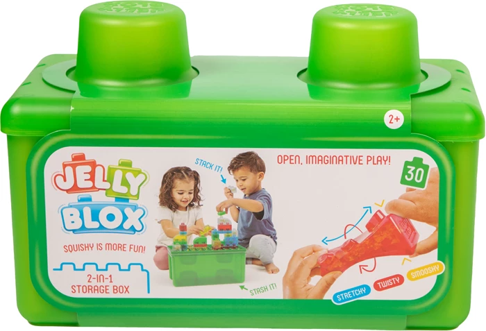 Jelly Blox 2 in 1 Storage Box Bauspielzeug, 30 Elemente, Spielbox, ab 2 Jahren