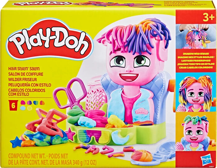 Play-Doh Wilder Friseur 6 Dosen Knete, Kopf, Schere, Accessoires, ab 3 Jahren