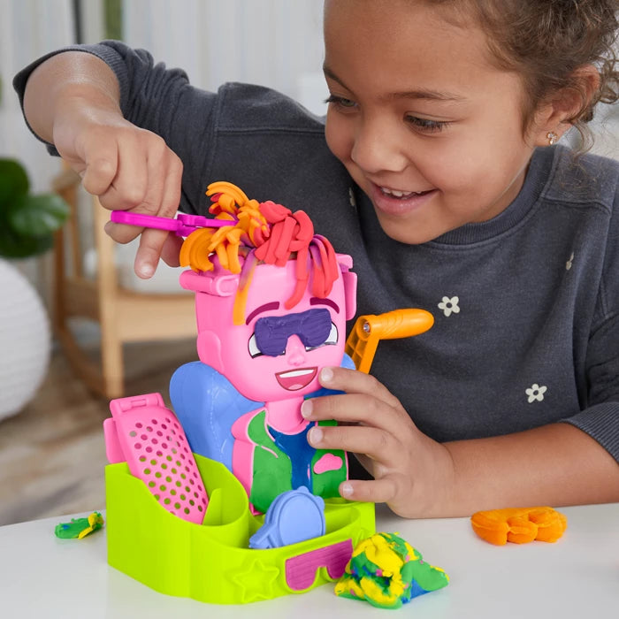 Play-Doh Wilder Friseur 6 Dosen Knete, Kopf, Schere, Accessoires, ab 3 Jahren