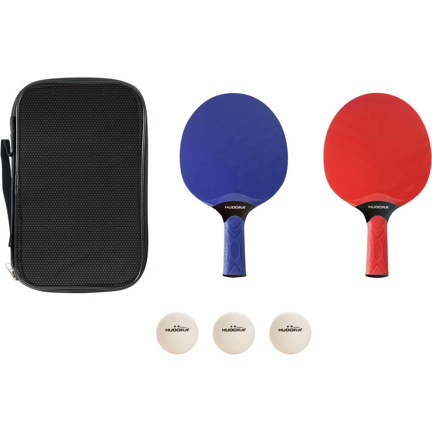 Hudora Tischtennisset Outdoor (rot/blau)