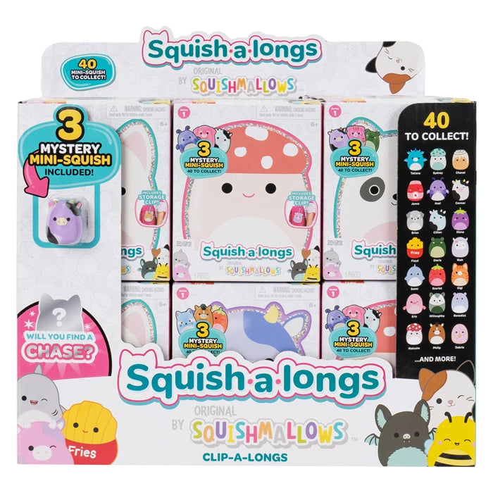Squishmallows Squish-a-longs Rucksack Clips Schlüsselanhänger ass.