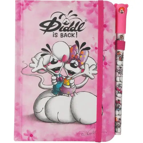 Diddl Notizbuch A6 mit Stift rosa