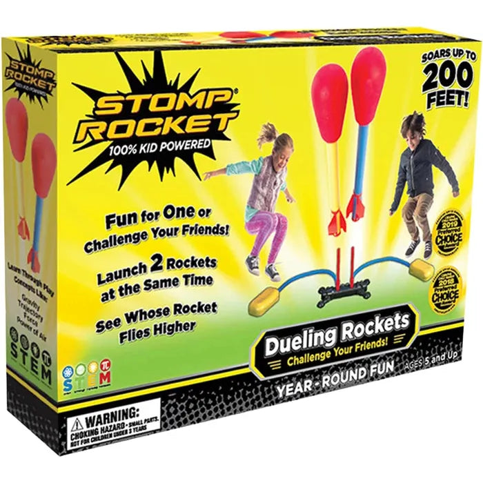 Stomp Rocket Dueling Doppel-Startrampe, 4 Raketen, Flughöhe bis 80 m, ab 5 Jahren