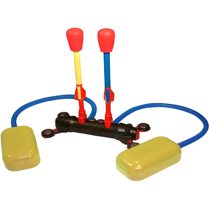 Stomp Rocket Dueling Doppel-Startrampe, 4 Raketen, Flughöhe bis 80 m, ab 5 Jahren