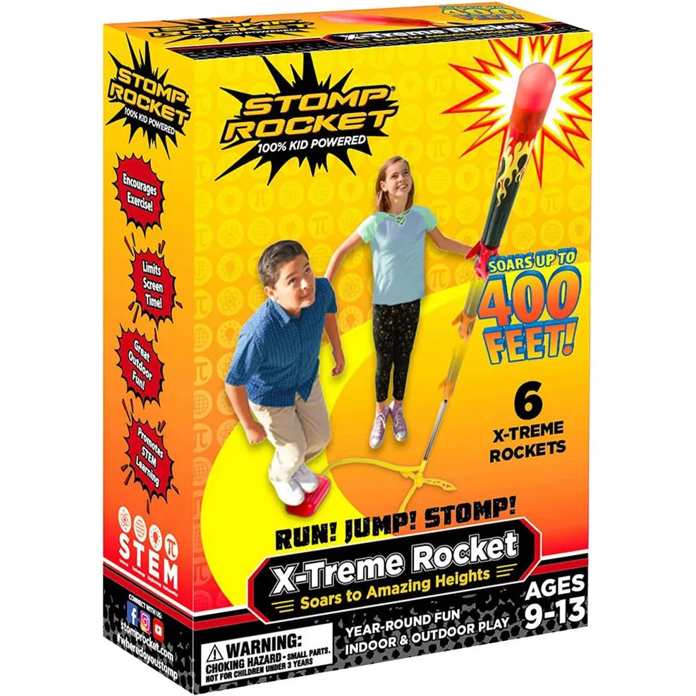 Stomp Rocket X-Treme 6 Raketen, Flughöhe bis 120 m, Startrampe, ab 9 Jahren