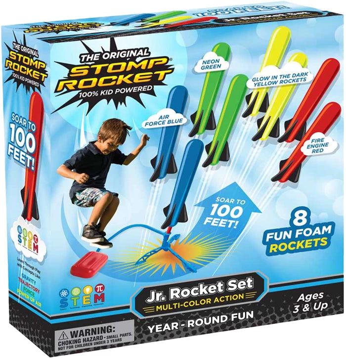 Stomp Rocket Jr. Rocket 8 Raketen aus Schaumstoff, Startrampe, ab 3 Jahren