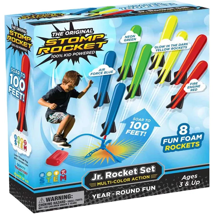 Stomp Rocket Jr. Rocket 8 Raketen aus Schaumstoff, Startrampe, ab 3 Jahren